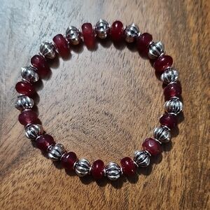 Handmade Semi Precious Ruby Gemstone Beaded Bracelet